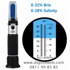 Dual Refractometer Brix 0-32% & Salt 0-28%
