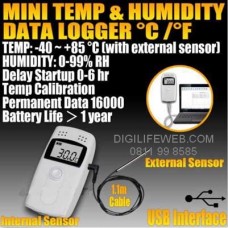 Humidity and Temperature Data Logger USB Elitech RC-4HC